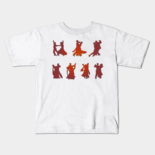 I Love Ballroom Dance Kids T-Shirt by doniainart